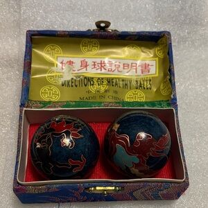 Decorative Blue and Red Baoding Balls